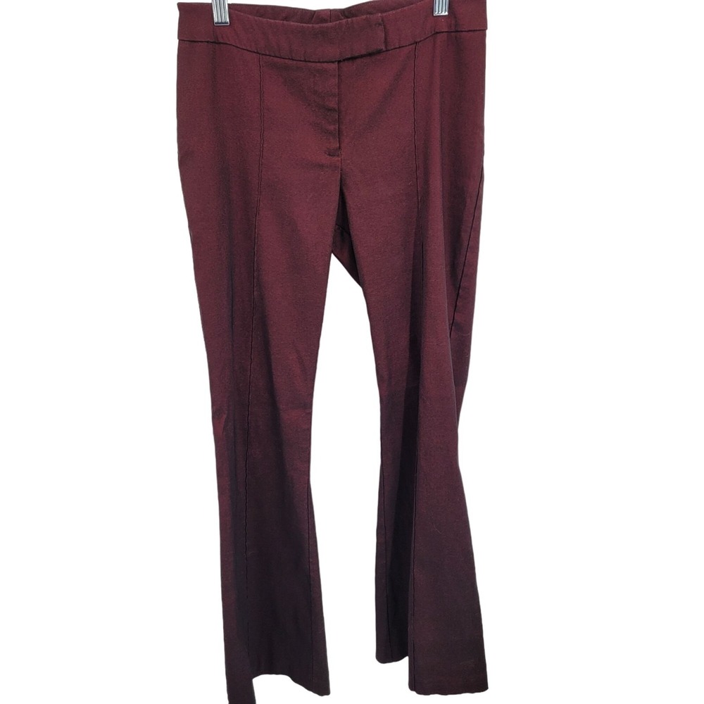 Vtg 90s Oxblood Flare Pants Sz 10 Form Fitting Stretch Retro 70s Gothic Vamp‎